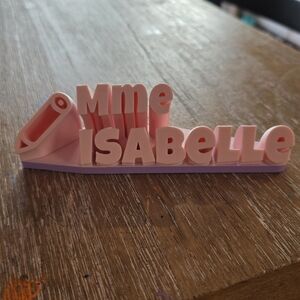 Custom Name Plate With Pencil - 3d Printed